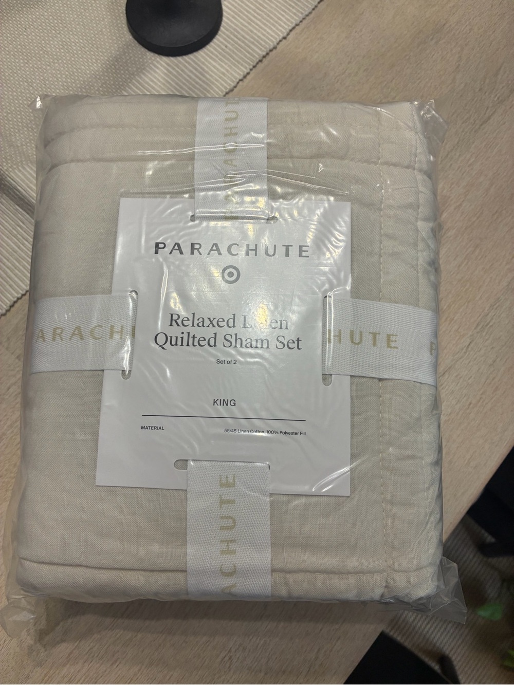 Parachute X Target King Relaxed Linen Quilted Sham Set of 2 •Parchment• - Picture 5 of 6